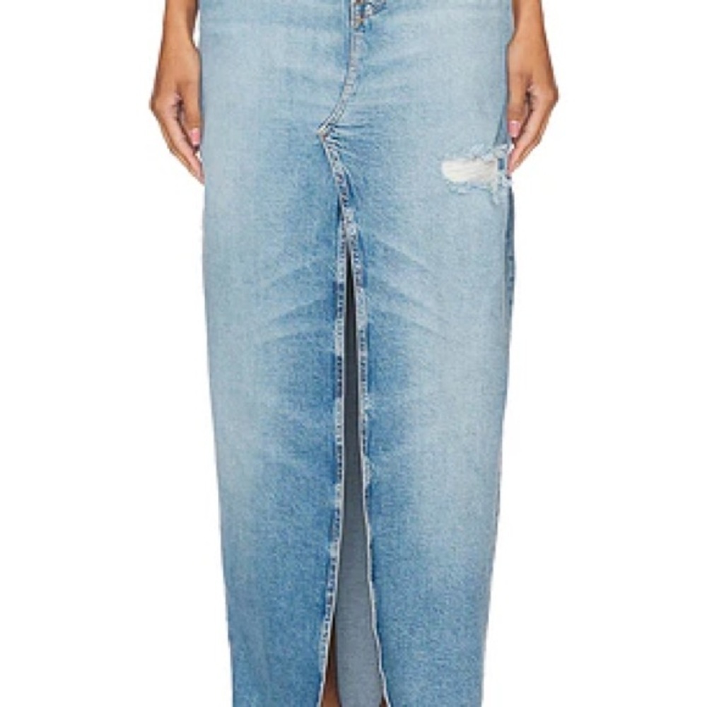 NWT Good American Good Ease Blue Denim Skirt